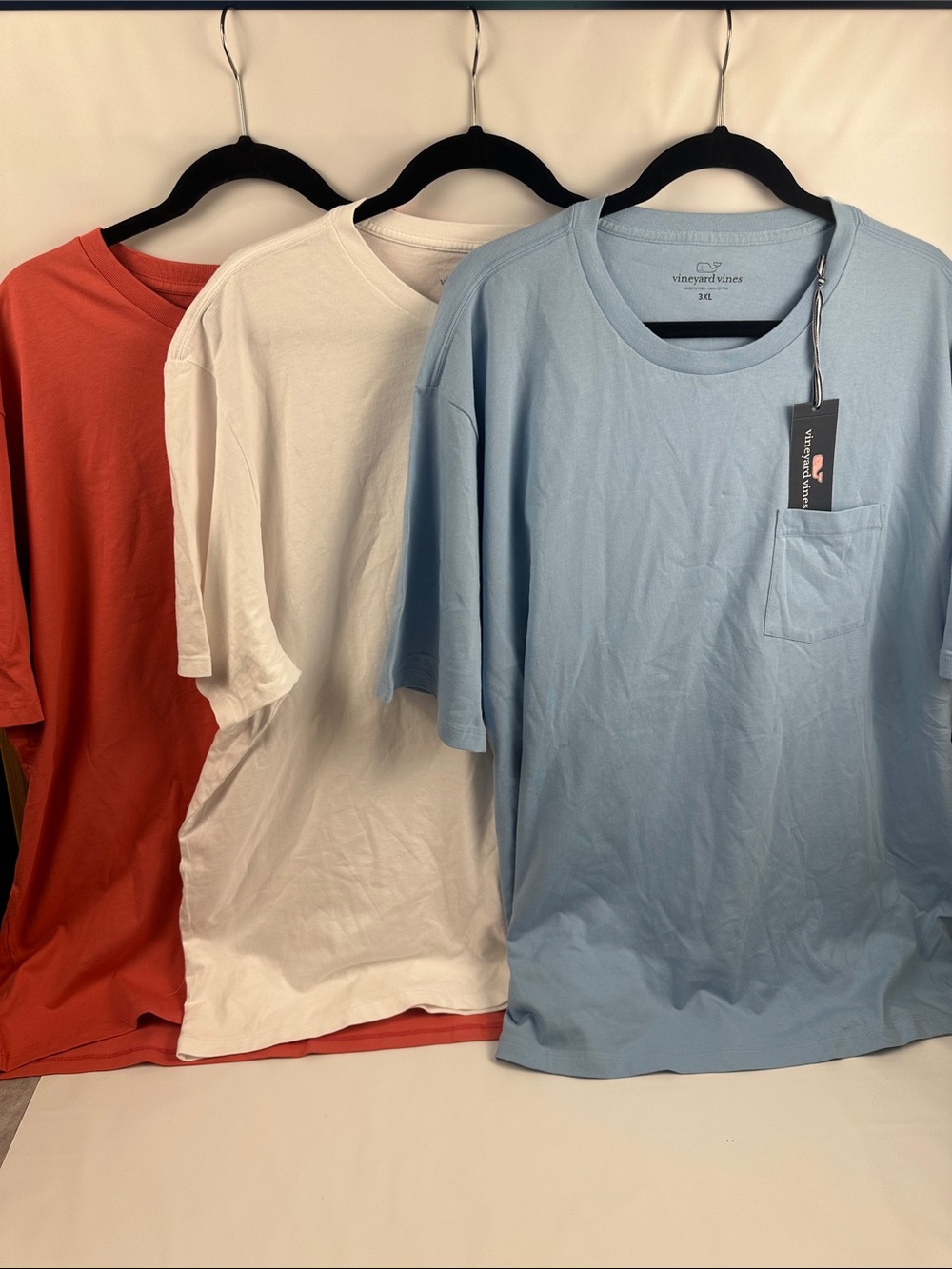 Vineyard Vines Short-Sleeve Pocket Tee Trio - Light Blue, White, Coral